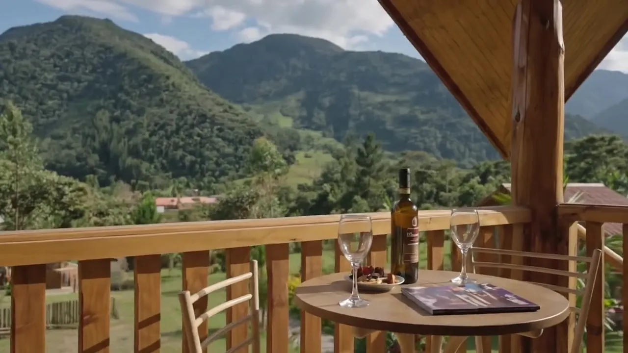 Vista desde el balcón de Elfen hacia las montañas de Chontabamba